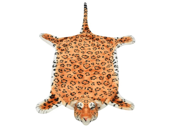 vidaXL Pluszowy dywanik - lampart, 139 cm, brązowy