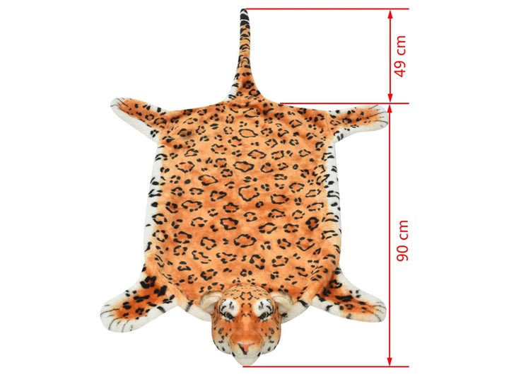 vidaXL Pluszowy dywanik - lampart, 139 cm, brązowy