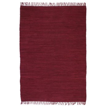 vidaXL Ręcznie tkany dywanik Chindi, bawełna, 80x160 cm, burgundowy