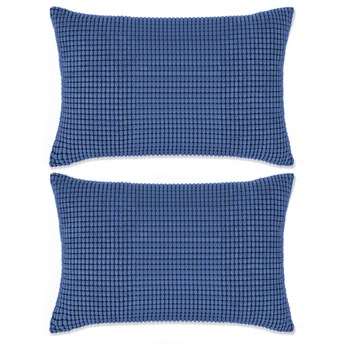vidaXL Zestaw 2 poduszek z weluru w kolorze niebieskim, 40x60 cm
