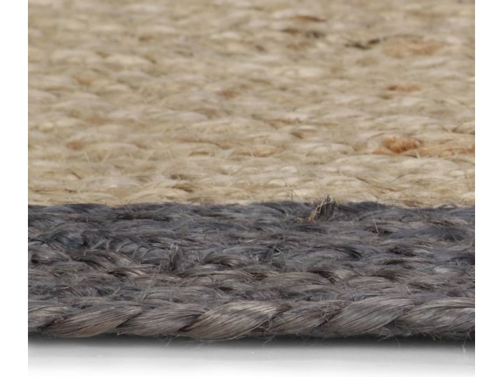 vidaXL Ręcznie wykonany dywanik, juta, ciemnoszara krawędź, 90 cm Dywany sznurkowe Okrągły Dywany Chodniki Dywaniki 90x90 cm Pomieszczenie Przedpokój