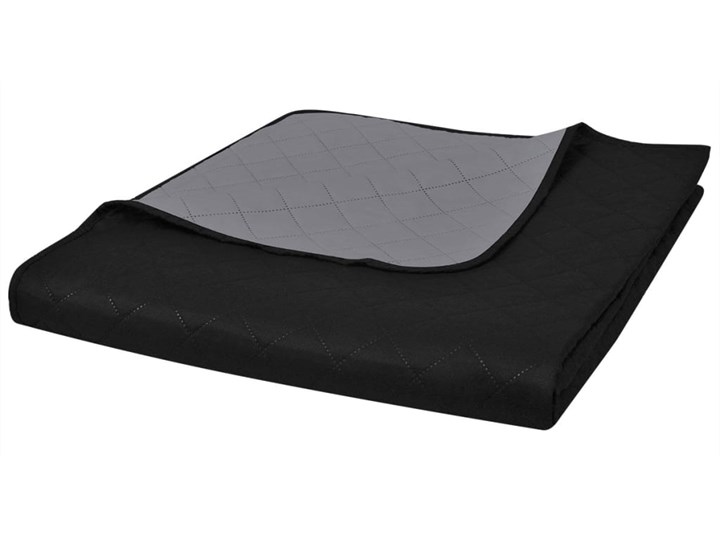 vidaXL 130883 Double-sided Quilted Bedspread Black/Grey 170 x 210 cm Mikrofibra 170x210 cm Kolor Czarny Kolor Szary
