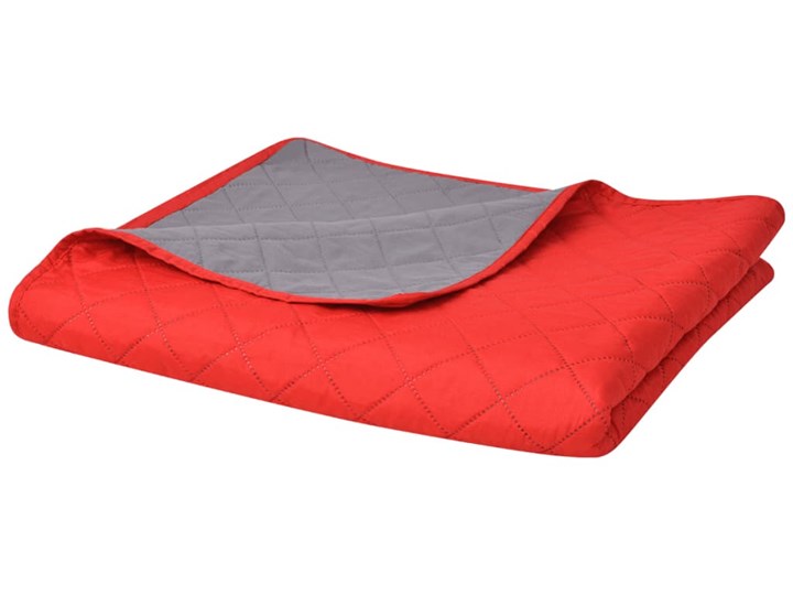 vidaXL Dwustronna pikowana narzuta na łózko, czerwono-szara 170x210 cm Mikrofibra Pomieszczenie Sypialnia