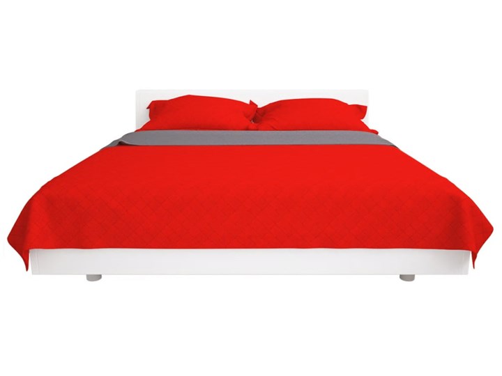 vidaXL Dwustronna pikowana narzuta na łózko, czerwono-szara 170x210 cm Mikrofibra Kolor Czerwony Wzór Pikowany