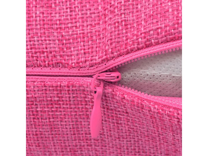 vidaXL Poszewki na poduszki 4 szt. lniane, różowe 80x80 cm Poliester Len Poszewka dekoracyjna Kolor Różowy