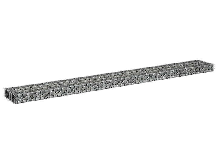 vidaXL Podwyższona donica gabionowa, galwanizowana stal, 270x30x10 cm Donica balkonowa Kamień Metal Prostokątny Donica ogrodowa Kategoria Donice ogrodowe