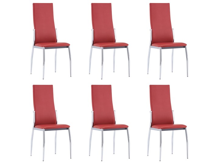 vidaXL 7-częściowy zestaw jadalniany, obity sztuczną skórą, czerwony Kategoria Stoły z krzesłami Liczba krzeseł 6 krzeseł