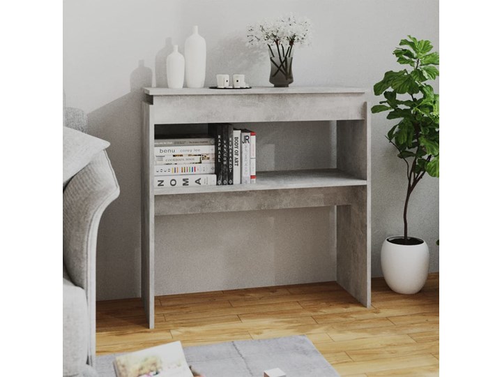 vidaXL Stolik konsolowy, szarość betonu, 80x30x80 cm, płyta wiórowa Głębokość 30 cm Pomieszczenie Salon Pomieszczenie Przedpokój
