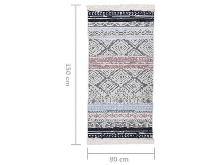 vidaXL Dywanik, różowo-niebieski, 80x150 cm, bawełniany Prostokątny Bawełna Dywany Dywaniki Kolor Różowy Kategoria Dywany