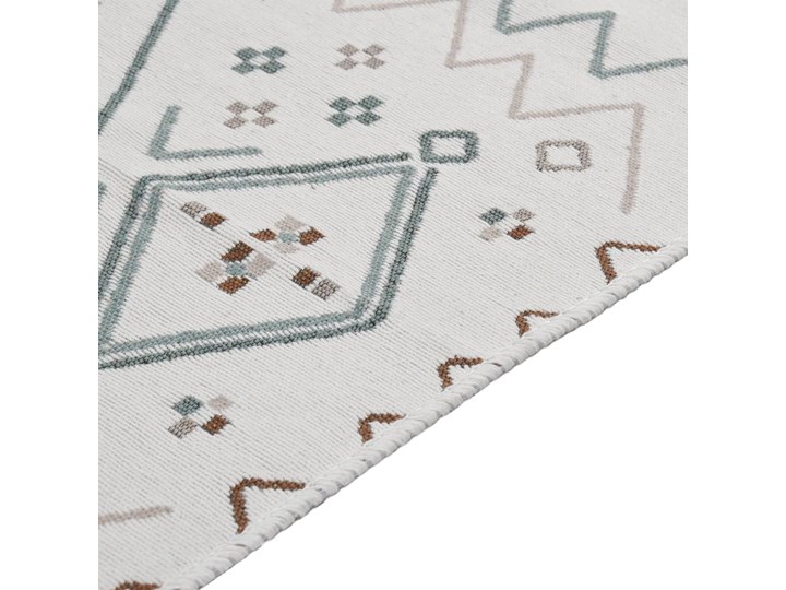 vidaXL Dywanik beżowo-niebieski 80x150 cm bawełniany Prostokątny Dywaniki Kolor Beżowy Bawełna Dywany Kolor Szary