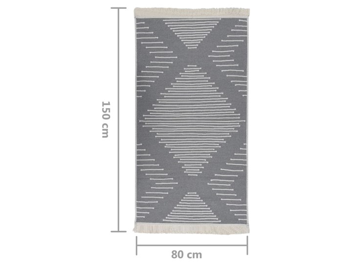 vidaXL Dywanik, ciemnoszary, 80x150 cm, bawełniany Bawełna Dywaniki Prostokątny Dywany Pomieszczenie Kuchnia