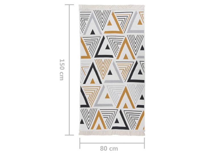 vidaXL Dywan, żółto-szary, 80x150 cm, bawełniany Dywaniki Dywany Bawełna Prostokątny Kategoria Dywany Pomieszczenie Kuchnia