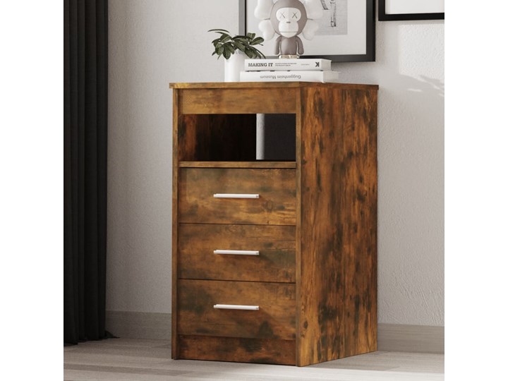 vidaXL Komoda, przydymiony dąb, 40x50x76 cm, materiał drewnopochodny Głębokość 40 cm Szerokość 105 cm Z szufladami Płyta meblowa Głębokość 50 cm Szerokość 40 cm Szerokość 50 cm Kategoria Komody