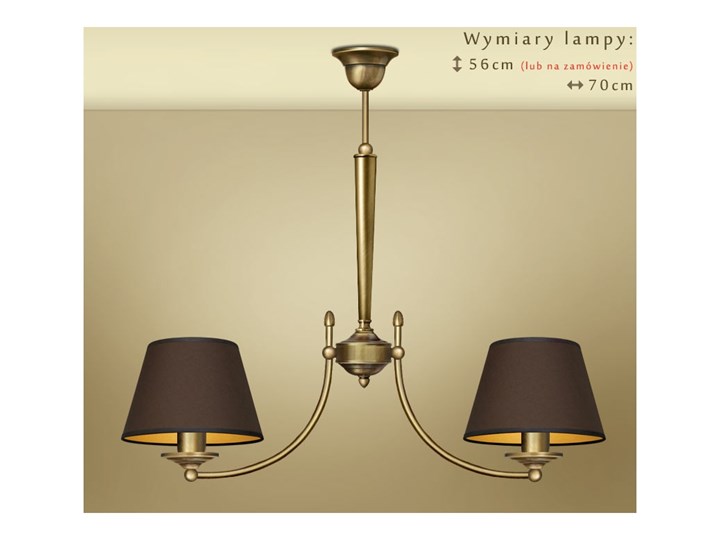 Mosiężny żyrandol YA-S2Am Mosiądz Lampa z abażurem Metal Styl Tradycyjny