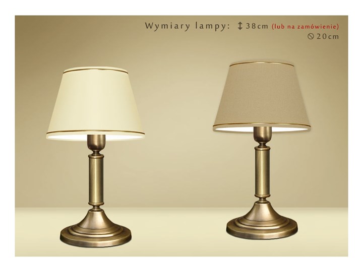 Lampa biurkowa z mosiądzu YA-B1 Wysokość 38 cm Lampa z abażurem Wysokość 14 cm Lampa LED Styl Tradycyjny