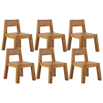 Beliani Zestaw 6 krzeseł ogrodowych lite jasne drewno akacjowe rustykalny design do ogrodu na taras