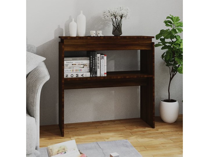 vidaXL Stolik konsolowy, brązowy dąb, 80x30x80 cm Drewno Głębokość 30 cm Pomieszczenie Przedpokój