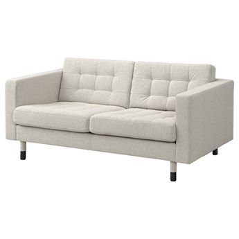 IKEA LANDSKRONA Sofa 2-osobowa, Gunnared beżowy/czarny/drewno