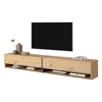 SELSEY Szafka RTV Mirrgo 200 cm dąb artisan z grafitowymi wstawkami