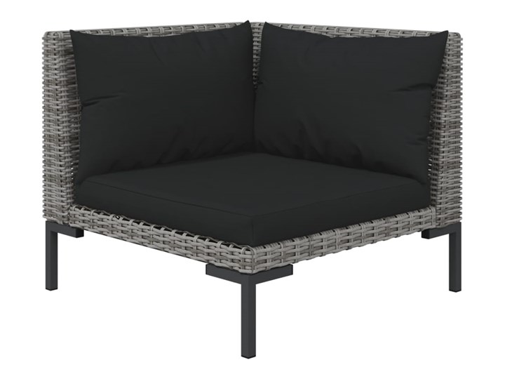 vidaXL 10-częściowy zestaw wypoczynkowy z poduszkami, ciemnoszary Rattan Tworzywo sztuczne Stal Zawartość zestawu Narożnik Zestawy wypoczynkowe Zawartość zestawu Sofa