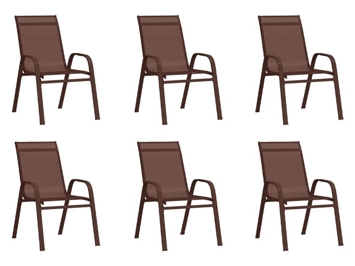 vidaXL 7-częściowy zestaw mebli ogrodowych, brązowo-czarny Stal Stoły z krzesłami Zawartość zestawu Krzesła