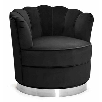 Fotel obrotowy MUSZELKA SOISE GLAMUR / czarny srebrny