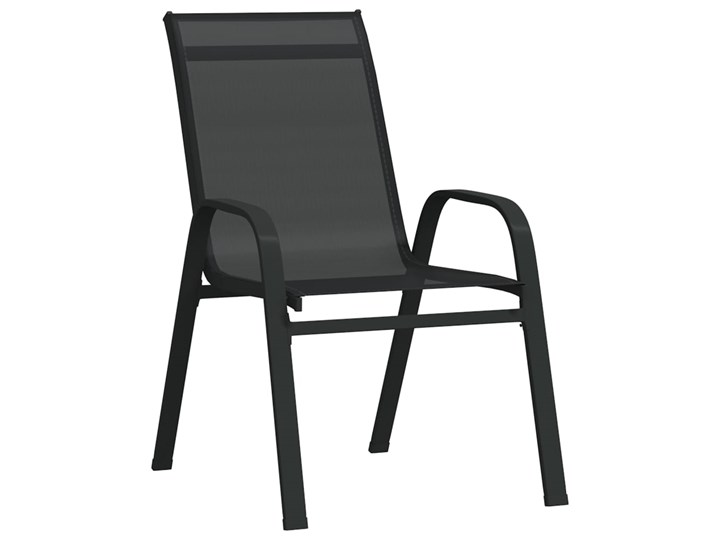 vidaXL 7-częściowy zestaw mebli ogrodowych, czarny Zawartość zestawu Krzesła Stoły z krzesłami Stal Zawartość zestawu Stół