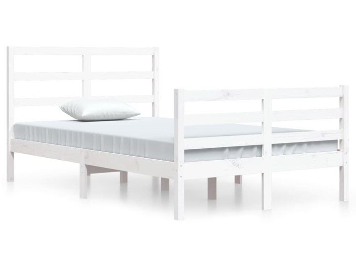 vidaXL Rama łóżka, biała, lite drewno sosnowe, 120 x 200 cm Łóżko drewniane Kolor Biały