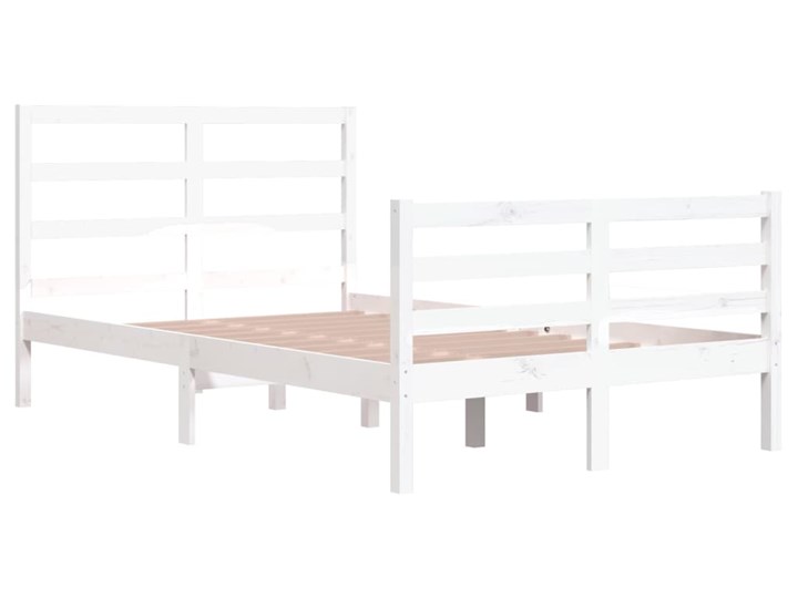 vidaXL Rama łóżka, biała, lite drewno sosnowe, 120 x 200 cm Łóżko drewniane Kolor Biały