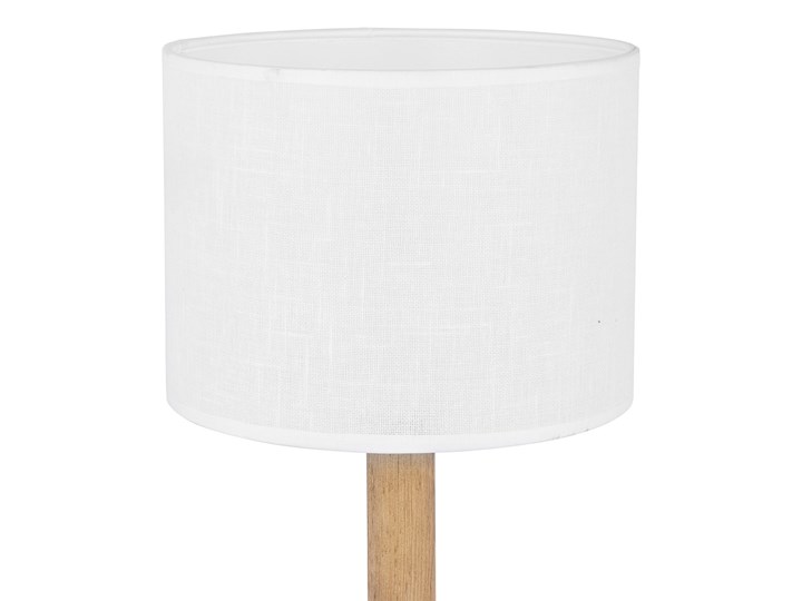 Lampka DEVA WHITE nocna 1-punktowa 230 V - Homla Kolor Biały Metal Lampa nocna Drewno Tkanina Lampa z abażurem Styl Skandynawski