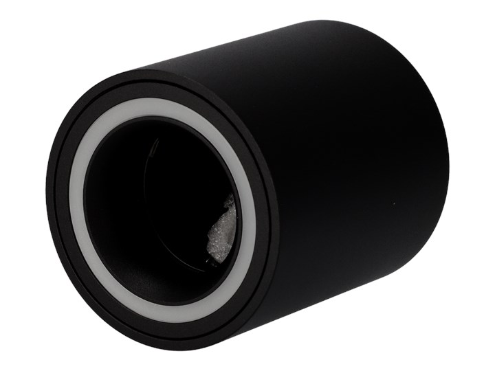 Punktowa oprawa sufitowa natynkowa HALIS OV Black GU10 okrągła czarna, biały pierścień EDO777331 EDO Okrągłe Oprawa stropowa Kolor Czarny