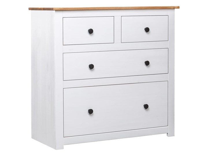 vidaXL Szafka, biała, 80 x 40 x 83 cm, drewno sosnowe, seria Panama Szerokość 80 cm Głębokość 40 cm Z szufladami Pomieszczenie Sypialnia