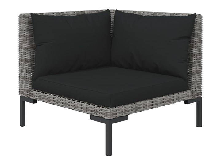 vidaXL 12-cz. zestaw wypoczynkowy do ogrodu, z poduszkami, ciemnoszary Zestawy wypoczynkowe Stal Zestawy kawowe Rattan Tworzywo sztuczne Zawartość zestawu Sofa