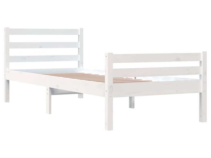 vidaXL Rama łóżka, biała, lite drewno, 90x190 cm, pojedyncza Łóżko drewniane Styl Rustykalny