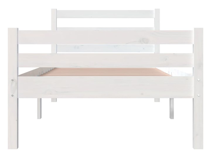 vidaXL Rama łóżka, biała, lite drewno, 90x190 cm, pojedyncza Łóżko drewniane Styl Rustykalny
