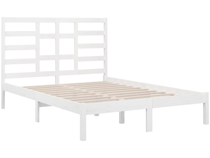 vidaXL Rama łóżka, biała, lite drewno, 120x190 cm, podwójna Łóżko drewniane Kolor Biały