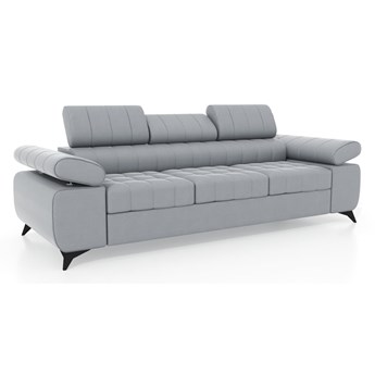Sofa 3-osobowa Dark z funkcją spania, regulowanymi zagłówkami i podłokietnikami 253x92x99
