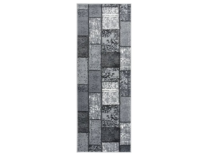 vidaXL Chodnik dywanowy, BCF, szary z geometrycznym wzorem, 80x150 cm Dywany Pomieszczenie Salon Prostokątny Syntetyk Dywaniki Chodniki Pomieszczenie Sypialnia