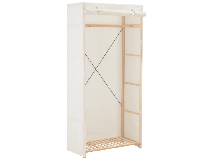 vidaXL Szafa, biała, 79 x 40 x 170 cm, materiałowa Tkanina Głębokość 40 cm Szerokość 79 cm Drewno Tworzywo sztuczne Kolor Biały