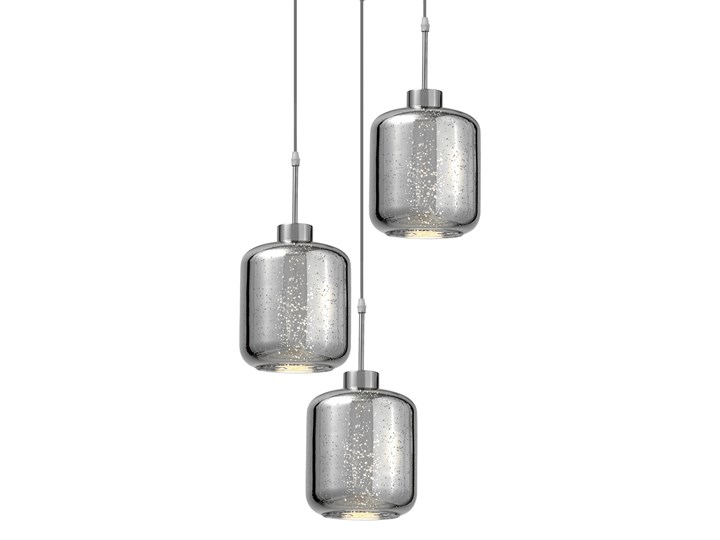 POTRÓJNA NOWOCZESNA LAMPA WISZĄCA ZWIS CHROMOWANA ALACOSMO W3-RD Metal Szkło Lampa z kloszem Lampa z abażurem Pomieszczenie Salon