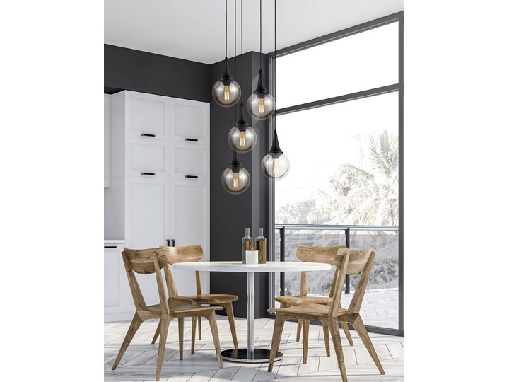 LAMPA WISZĄCA LOFT CZARNA ROCHERRO Metal Szkło Żarówka na kablu Lampa z kloszem Lampa z abażurem Pomieszczenie Sypialnia
