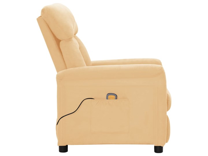 vidaXL Rozkładany fotel masujący, kremowy, sztuczna skóra zamszowa Skóra ekologiczna Fotel rozkładany Szerokość 73 cm Tworzywo sztuczne Pomieszczenie Salon