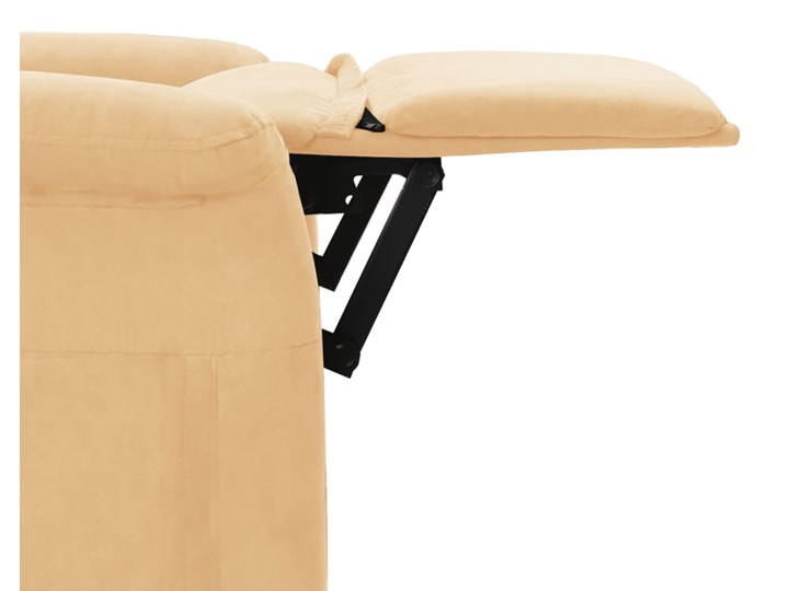 vidaXL Rozkładany fotel masujący, kremowy, sztuczna skóra zamszowa Fotel rozkładany Szerokość 73 cm Skóra ekologiczna Tworzywo sztuczne Pomieszczenie Salon