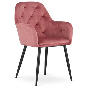 Zestaw różowych eleganckich welurowych krzeseł 2 szt. do salonu - Waris