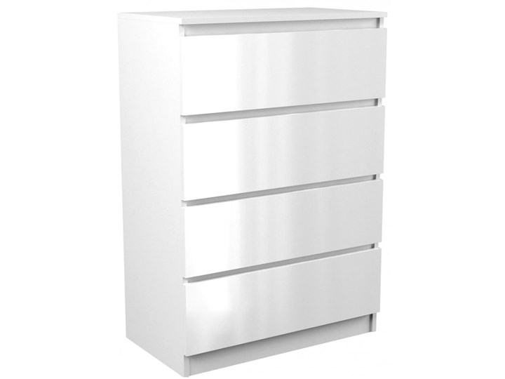 Lakierowana komoda Letia 2X - biały połysk Wysokość 97 cm Z szufladami Głębokość 40 cm Szerokość 70 cm Płyta meblowa Styl Nowoczesny