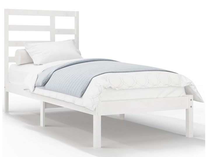 vidaXL Rama łóżka, biała, lite drewno, 90x200 cm Kategoria Łóżka do sypialni Łóżko drewniane Kolor Biały