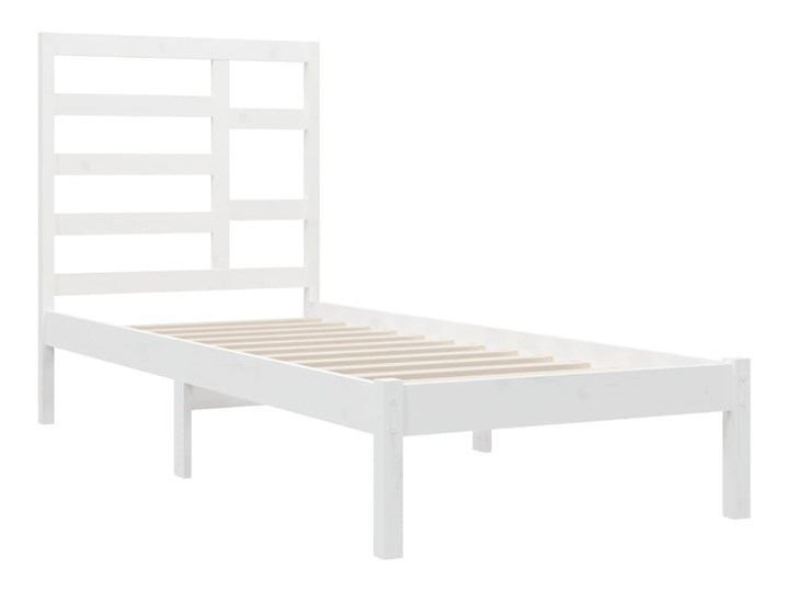 vidaXL Rama łóżka, biała, lite drewno, 90x200 cm