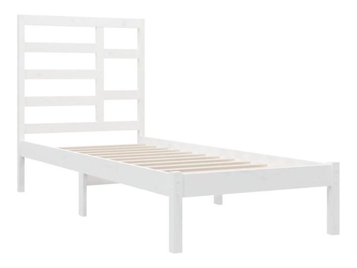 vidaXL Rama łóżka, biała, lite drewno, 90x200 cm Łóżko drewniane Kategoria Łóżka do sypialni