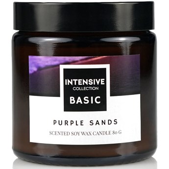 Intensive Collection Amber Basic sojowa świeca zapachowa drewniany knot 80 g - Purple Sands