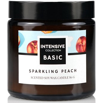 Intensive Collection Amber Basic sojowa świeca zapachowa drewniany knot 80 g - Sparkling Peach